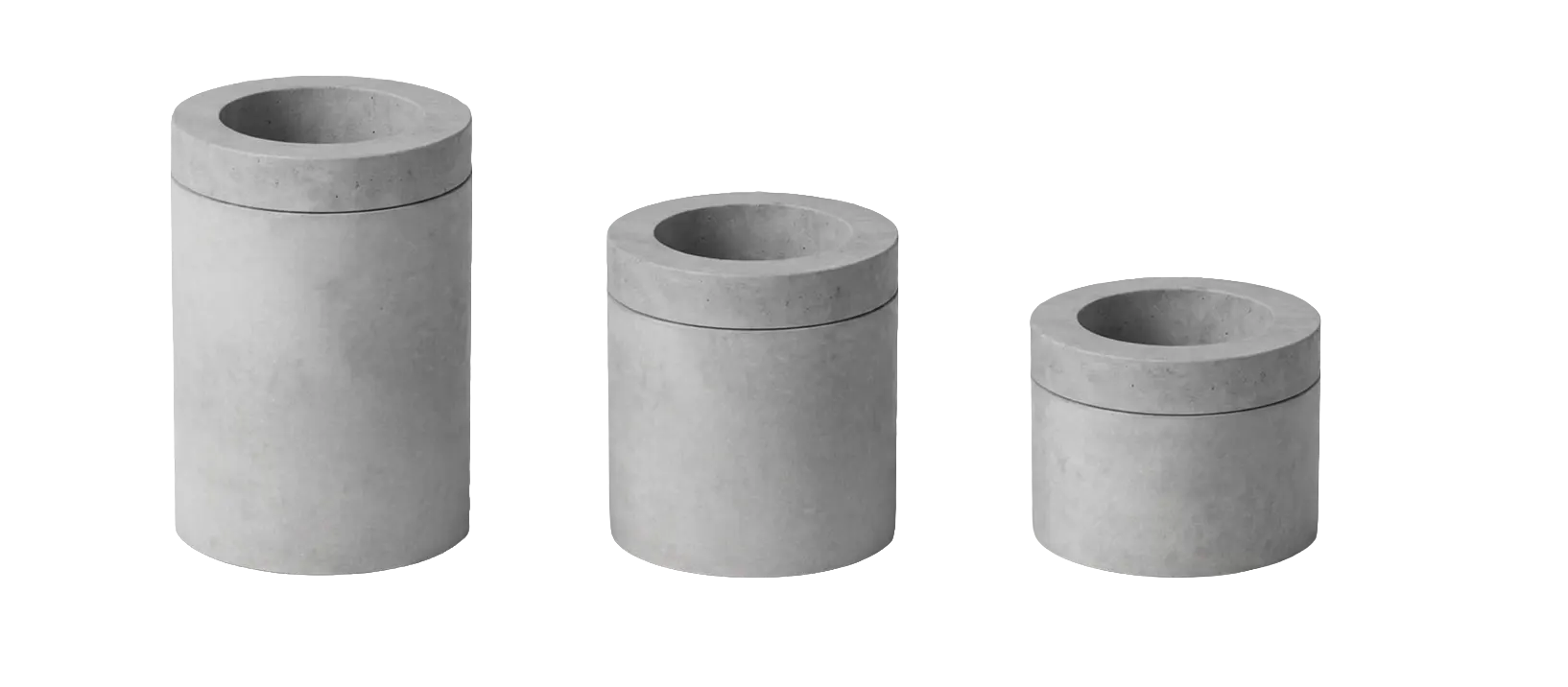 Concrete Rounded: Runde Pflanzgefäße aus Beton